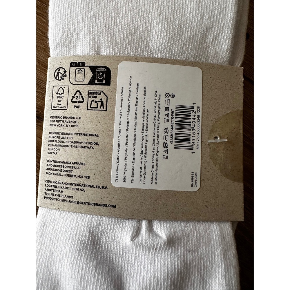AllSaints Mens 3 Pack Crew Socks White Ramskull Logo Cotton Blend Size 7-13 NEW - Picture 4 of 4